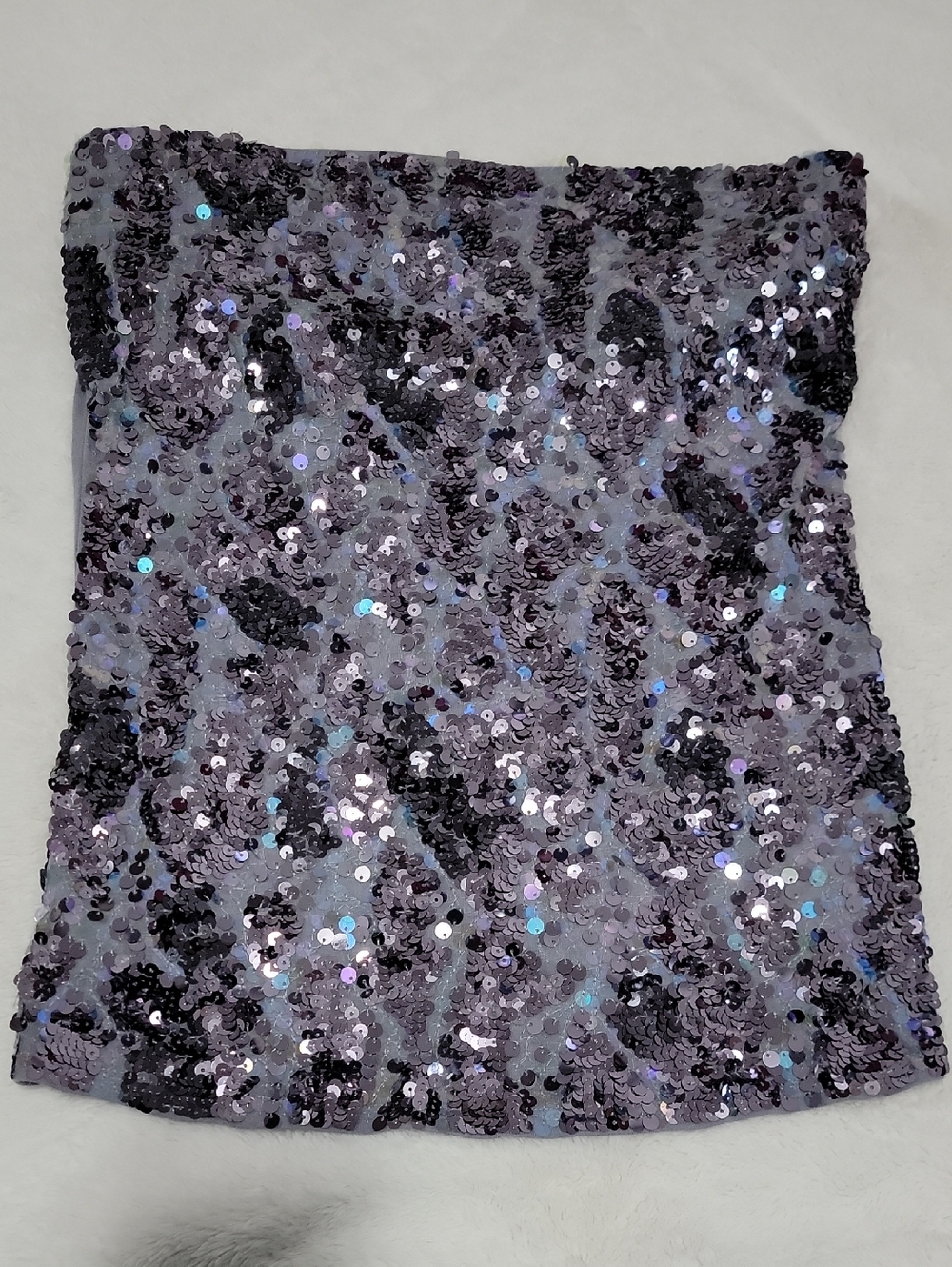 Express Lavender and Black Sequin Strapless Tube Top